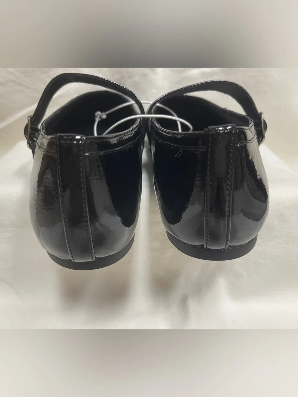 NWT A New Day Womens Shoes 11 Mary Jane Flats Black Faux Patent Leather Buckle